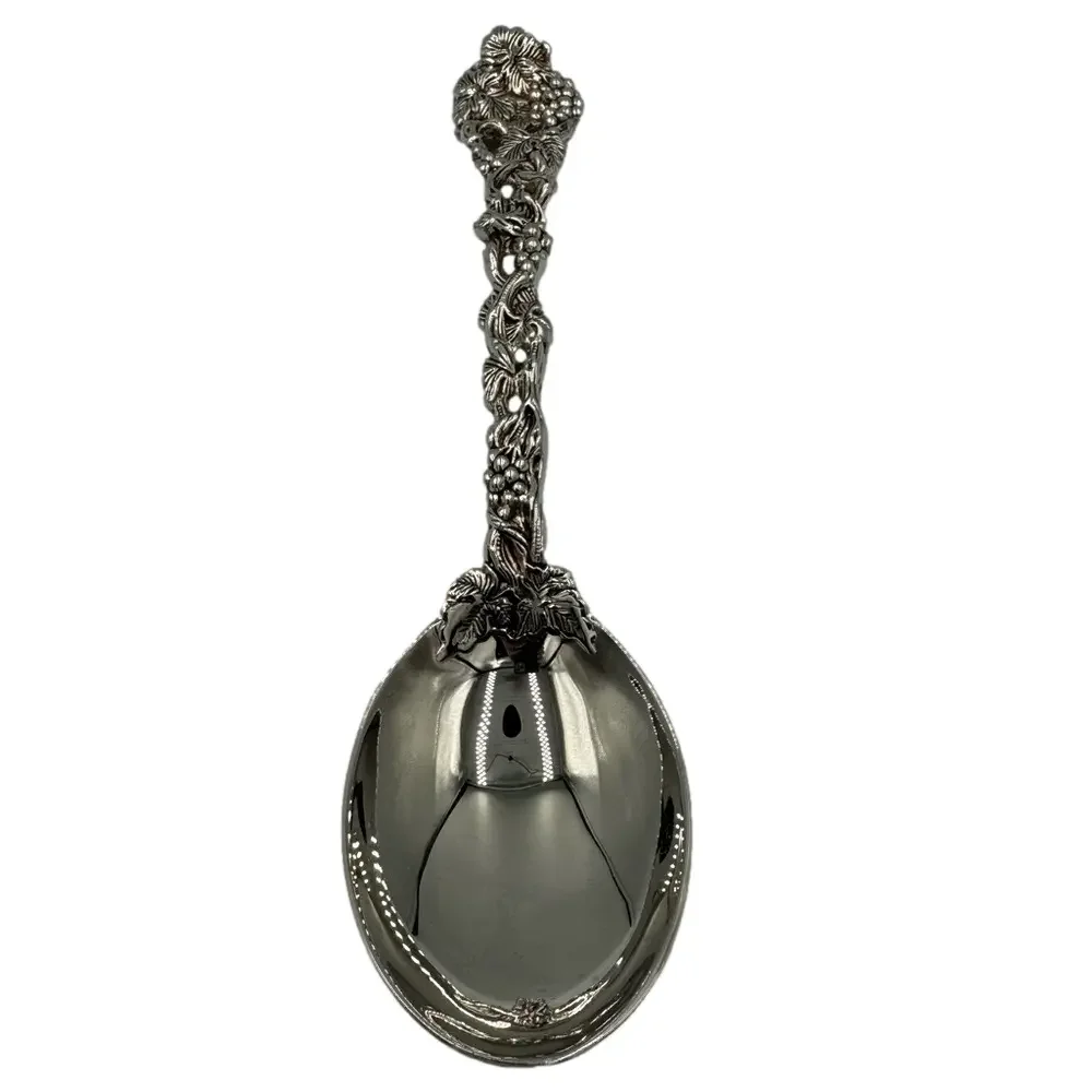 Vintage Godinger Grapevine Design Silver Plated Large Serving Spoon